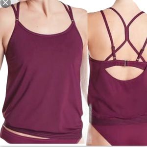 Athleta Tankini Swim Top Cross Back 32 D/DD‎ Small